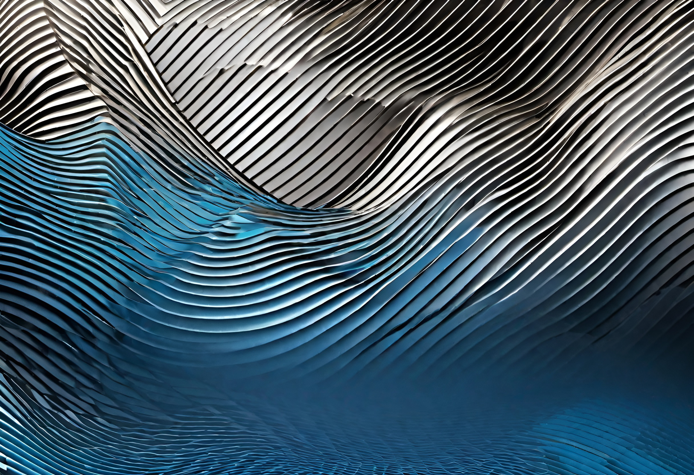 Blue abstract frequency lines